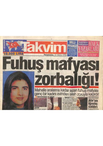 Takvim Gazetesi 31 Ekim 1996 - Müjde Ar , 4 Yıl Sonra Sinemaya Döndü GZ82619