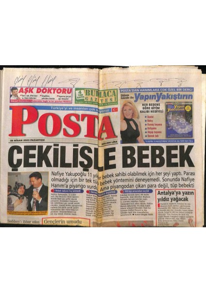 Posta Gazetesi 28 Nisan 2003 - Bir Masal Yazdı Hayatı Değişti GZ82698