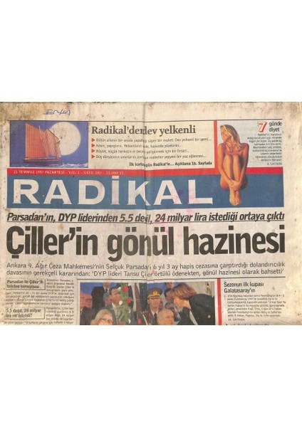 Radikal Gazetesi 21 Temmuz 1997 - Enflasyon Yükseldikçe Aile Şiddet Artıyor GZ84619