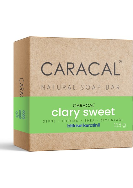 Clary Sweet Doğal Katı Sabun Defne Isırgan Shea Zeytinyağı Hindistan Cevizi Yağı 113G