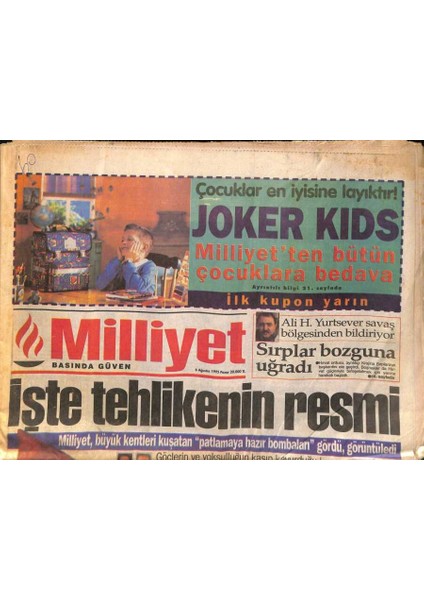 Milliyet Gazetesi 6 Ağustos 1995 - Başkent Tarihi Bir Mitinge Sahne Oldu... 100 Bin Işçi Hükümeti Protesto Etti GZ84759