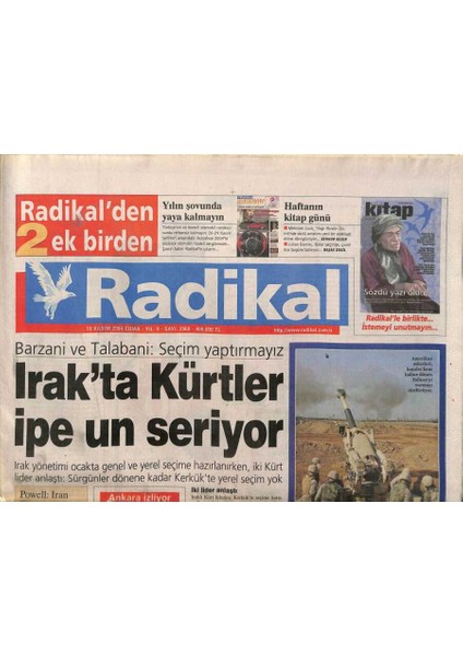 Radikal Gazetesi 19 Kasım 2004 - Barzani ve Talabani Seçim Yaptırmayız GZ84851