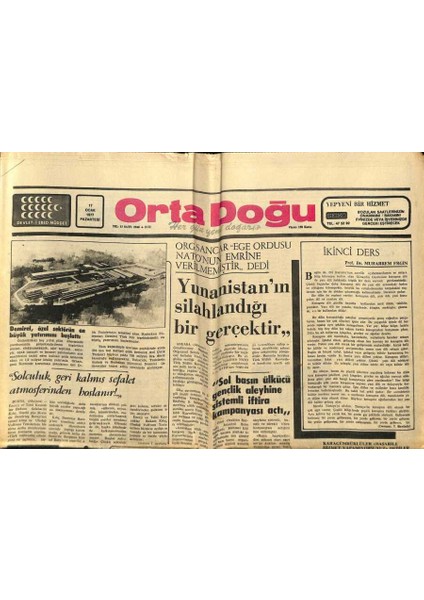 Ortadoğu Gazetesi 17 Ocak 1977 - Demirel , Özel Sektörün En Büyük Yatırımını Başlattı GZ87299