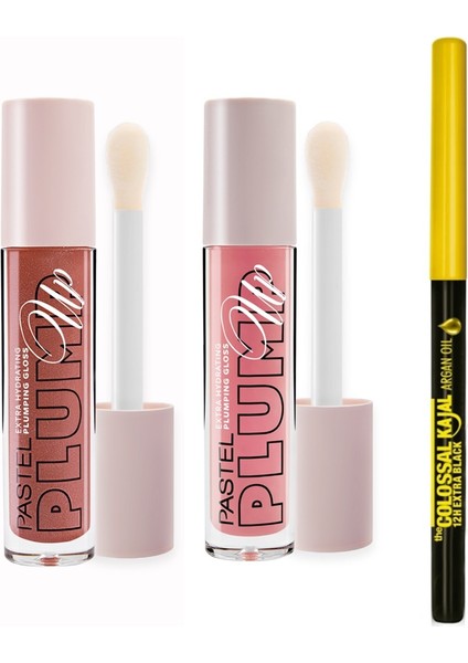 Plump Up Extra Hydrating Dolgunlaştıran Dudak Parlatıcısı 203 ve 202 + Maybelline Gözkalemi