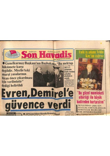 Son Havadis Gazetesi 6 Ocak 1980 - Amerika Sovyetlerle Siyasi ve Ekonomik Ambargo Koydu GZ87572