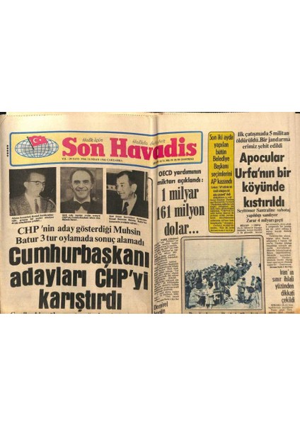 Son Havadis Gazetesi 16 Nisan 1980 - Oecd Yardımının Miktarı Açıklandı 1 Milyar 161 Milyon Dolar... GZ88651