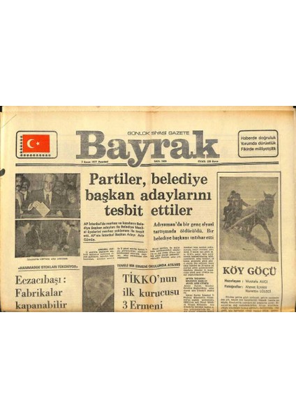 Bayrak Gazetesi 7 Kasım 1977 - Abd Kaybolan Uranyumun Izini Bulamıyor GZ89410