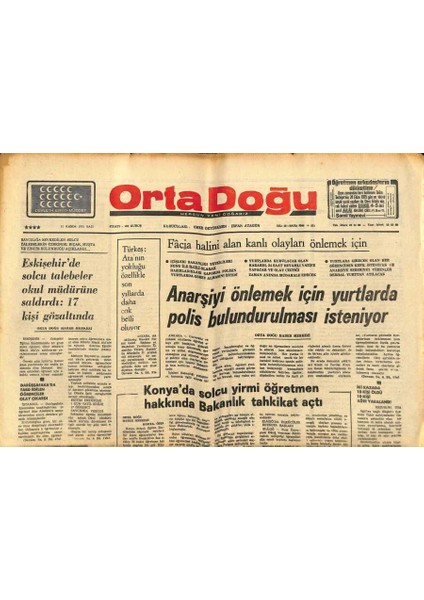 Orta Doğu Gazetesi 11 Kasım 1975 - Enver Sedat Ingiltereden Boş Dönüyor GZ89384