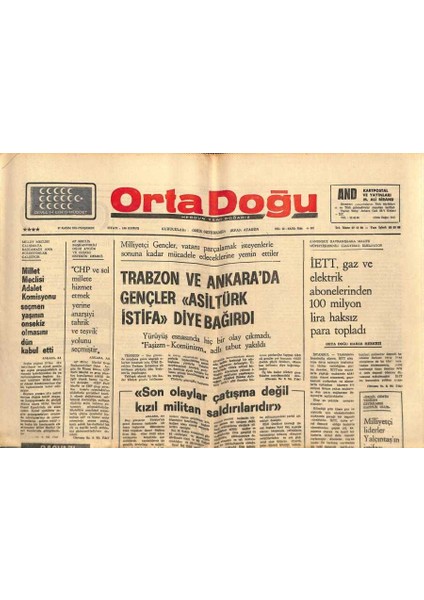 Ortadoğu Gazetesi 27 Kasım 1975 - Ispanya Kralı Juan Carlos Af Ilan Etti GZ90048