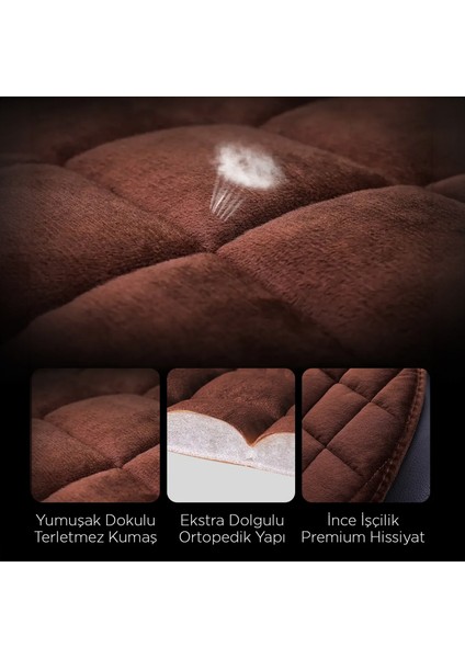 Premium Cepli Terletmez Ortopedik Oto Koltuk Minderi - 1 Adet - Kahverengi fırsatları