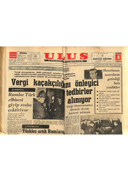 Ulus Gazetesi 19 Ocak 1964 - Mazotu Donan Güney Ekspres, Yolda Kaldı GZ90355