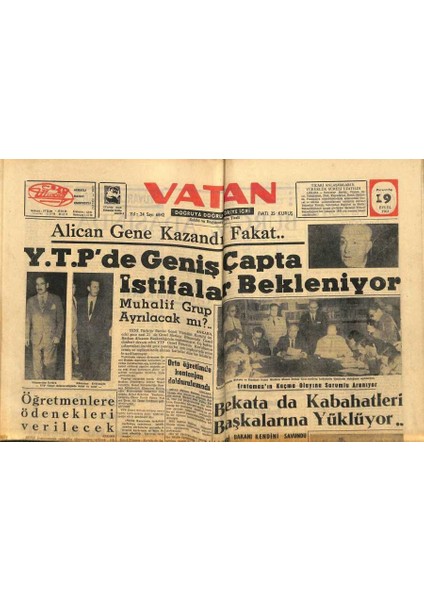Vatan Gazetesi 19 Eylül 1963 - Ptt Atlı Dağıtıcılara 150 Lira Yem Bedeli Verilecek GZ90609