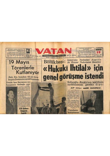 Vatan Gazetesi 19 Mayıs 1963 - Almanyada Bir Şirket Türkiyeden Büyük Çapta Araziyi Satışa Çıkardı GZ90442