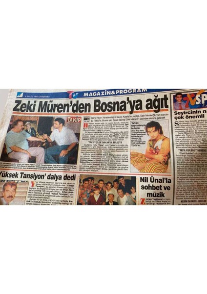 Akşam Gazetesi 6 Eylül 1995 - Zeki Mürenden Bosnaya Ağıt GZ90937 fiyatları