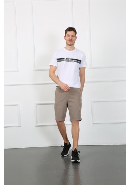 Erkek Sort Es Roy 7023-01 Beige