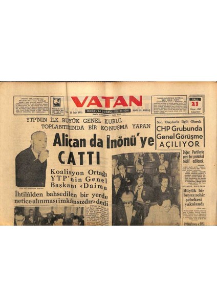 Vatan Gazetesi 21 Mayıs 1963 - Gordon Cooper Uzayda Sık Sık Uyudum Dedi - Amerikada Irk Kavgası Devam Ediyor GZ90444