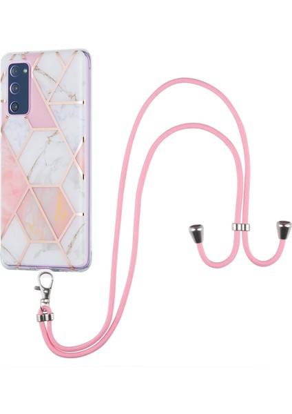 Imd Elektrokaplatma Mermer Desen Telefon Kabuğu Ekleme Tpu Koruyucu Kapak Samsung Galaxy S20 FE/S20 Fan EDITION/S20 Fe 5G/S20 Fan Edition 5G/S20 LITE/S20 Fe 2022-PINK/BEYAZ (Yurt Dışından)