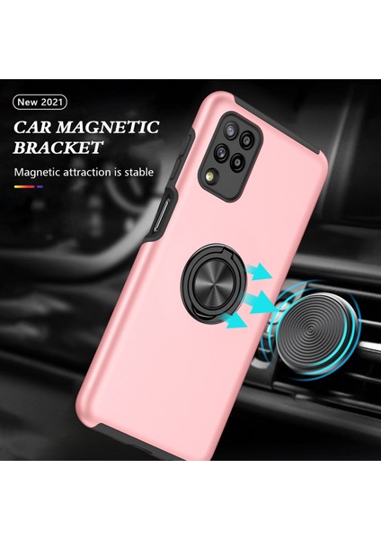 Samsung Galaxy A12 Için Telefon Kılıfı Yüzük Şekli Kickstand ile Şok Geçirmez Kapak All Round Koruyucu Telefon Kabuk Pembe (Yurt Dışından) fiyatları