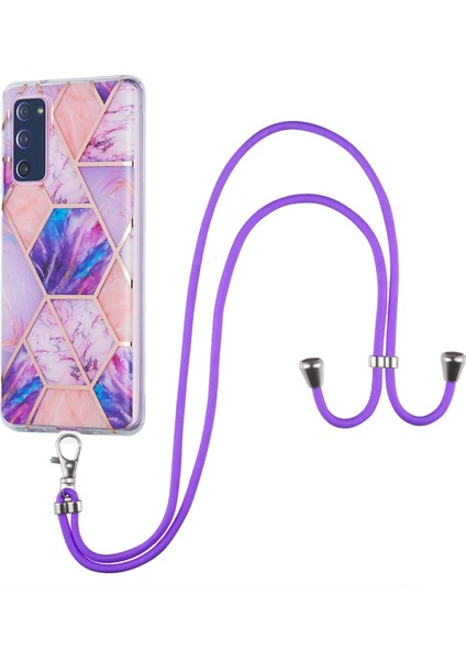 Imd Elektrokaplatma Mermer Desen Telefon Kabuğu Ekleme Tpu Koruyucu Kapak Samsung Galaxy S20 FE/S20 Fan EDITION/S20 Fe 5G/S20 Fan Edition 5G/S20 LITE/S20 Fe 2022-I-LIGHT Mor (Yurt Dışından)