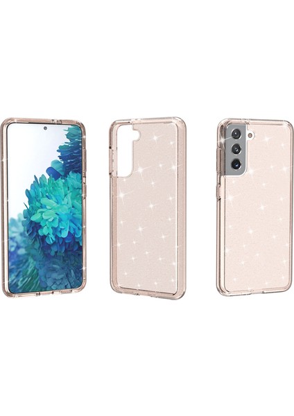 Samsung Galaxy S21 4g/5g Için Açık Glitter Case, Hard Pc Yumuşak Tpu Anti-Scratch Sparkle Hibrid Telefon Kapağı-Altın (Yurt Dışından)