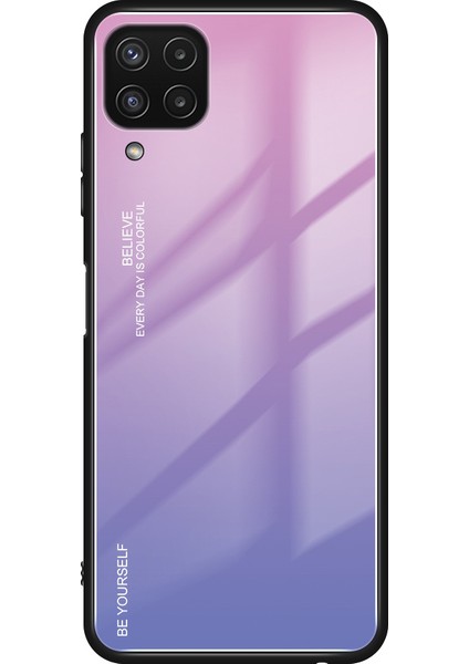 Samsung Galaxy M32 (Global Versiyon) Için Gradyan Renk Anti Kazba Glass+Tpu Telefon Kılıfı Kapak (Yurt Dışından)