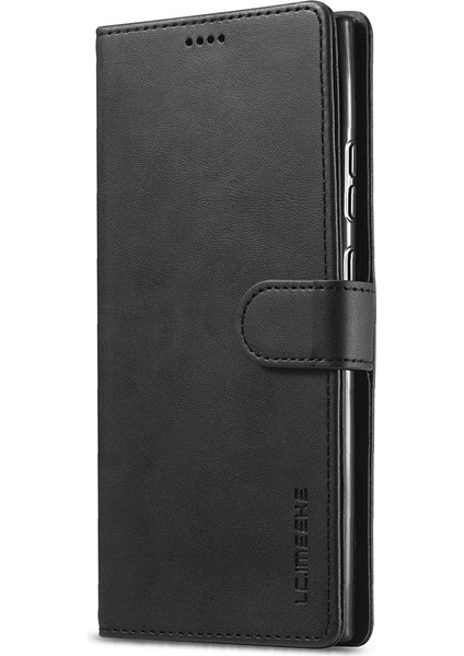 Samsung Galaxy NOTE20/NOTE20 5g-Black Için Deri Cüzdan Standı Kapak Cep Telefonu Kasası (Yurt Dışından)