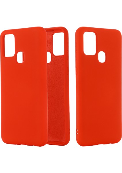 Samsung Galaxy M31-RED Için Sıvı Silikon Kabuk Kılıfı (Yurt Dışından)