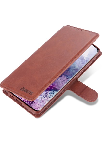Samsung Galaxy NOTE20 4g/5g-Brown Için Deri Cüzdan Cep Telefonu Kasası Kapağı (Yurt Dışından)