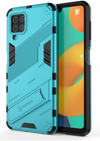 Samsung Galaxy M32 (Global Versiyon) Için Şok Dayanıklı Pc+Tpu Combo Case Kickstand Tasarım Koruyucu Telefon Kılıfı -Blue (Yurt Dışından) fiyatları