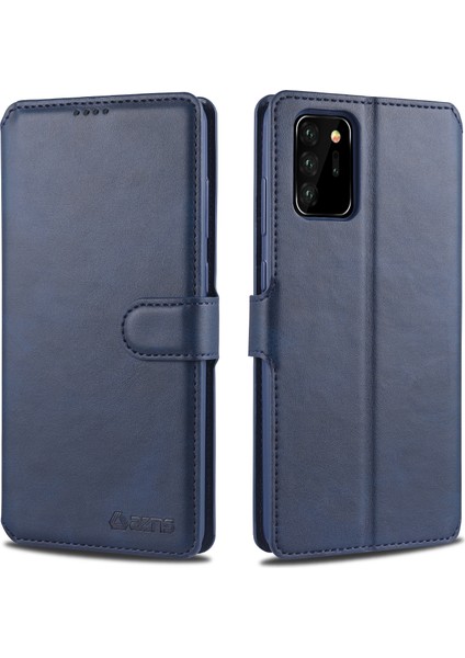 Samsung Galaxy NOTE20 4g/5g-Mavi Için Deri Cüzdan Cep Telefonu Kasası Kapağı (Yurt Dışından)