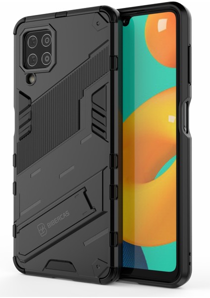 Samsung Galaxy M32 (Global Versiyon) Için Şok Dayanıklı Pc+Tpu Combo Case Kickstand Tasarım Koruyucu Telefon Kılıfı -Black (Yurt Dışından) fiyatları