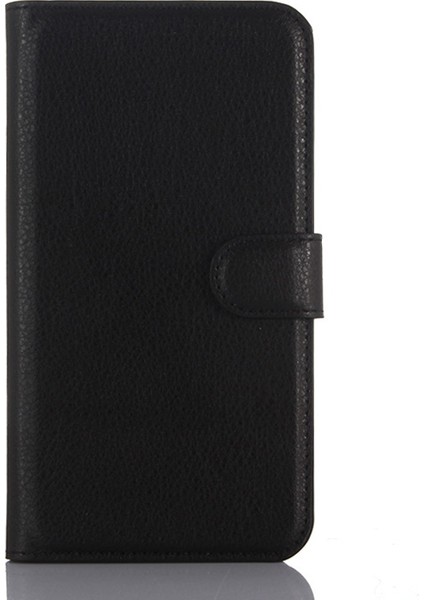 Samsung Galaxy A3 SM-A310F Için Litchi Cüzdan Deri Telefon Kılıfı Stand-Black (Yurt Dışından)