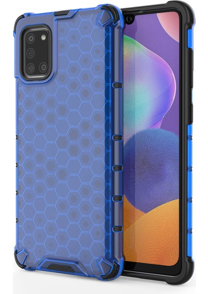 Samsung Galaxy A31-MAVI Için Petek Desen Şok Geçirmez Tpu+Pc Hybrid Case Shell (Yurt Dışından)