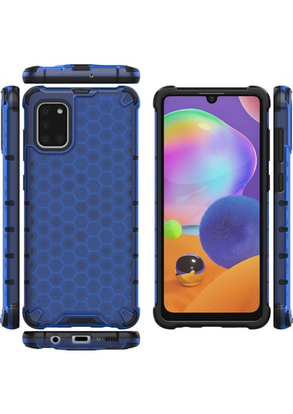 Samsung Galaxy A31-MAVI Için Petek Desen Şok Geçirmez Tpu+Pc Hybrid Case Shell (Yurt Dışından)