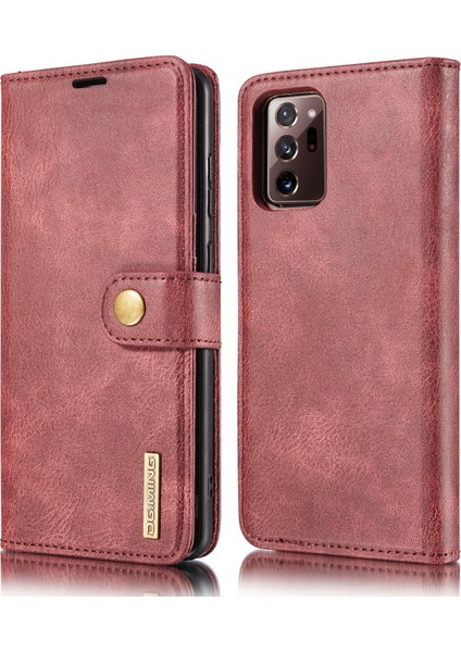 Samsung Galaxy NOTE20 Için ULTRA/NOTE20 Ultra 5g Cüzdan Telefon Kılıfı Çıkarılabilir 2 Arada 1 Deri Kabuk Şok Geçirmez Flip Koruyucu Kapak-Kırmızı (Yurt Dışından) fiyatları