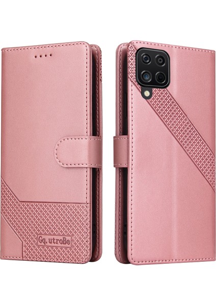 Samsung Galaxy A12-ROSE Gold Için Destekleme Stand Çok Fonksiyonlu Tasarımla Telefon Kapağı Kılıf Cüzdanı (Yurt Dışından)