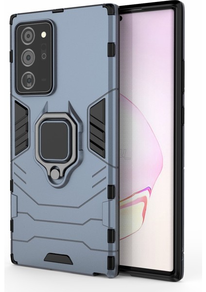 Samsung Galaxy NOTE20 ULTRA/NOTE20 Ultra 5g- Mavi Için Parmak Halkası Kickstand Case Dahili Manyetik Metal Sac Pc+Tpu Kabuğu (Yurt Dışından) fiyatları
