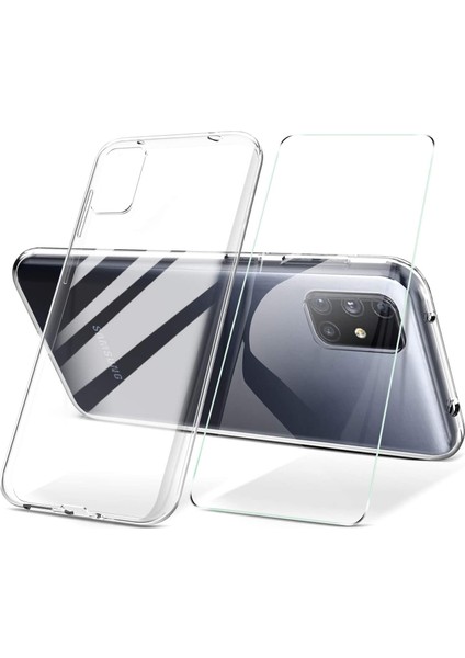 Seashell Digital Samsung Galaxy M51 Tpu Kapak+Temsilli Cam Ekran Koruyucu Filmi Için Telefon Kılıfı (Yurt Dışından)