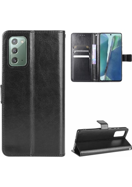 Samsung Galaxy NOTE20/NOTE20 5g-Black Için Crazy Horse Cüzdan Deri Telefon Kabuğu (Yurt Dışından)