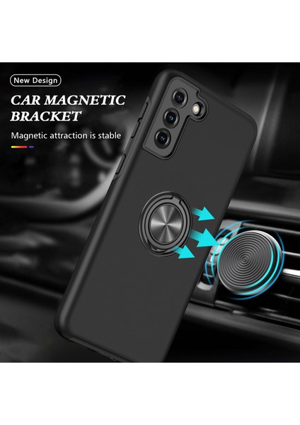 Samsung Galaxy S21 4g/5g-Black Için Yüzük Şekli Kickstand Tasarımı ile Anti-Drop Hibrit Telefon Kılıfı Kapak (Yurt Dışından) fiyatları