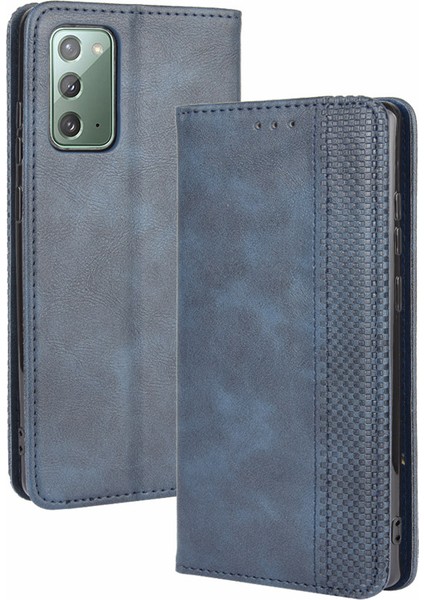Samsung Galaxy NOTE20/NOTE20 Için Otomatik Emilmiş Retro Deri Cüzdan Telefon Kılıfı (Yurt Dışından)