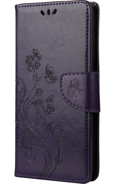 Samsung Galaxy S20 FE/S20 Fan EDITION/S20 Fe 5G/S20 Fan Edition 5G/S20 LITE/S20 Fe 2022 Kelebek Desen Deri Deri Cüzdan Telefon Kapak Kabuk-Dark Mor Mor (Yurt Dışından) fiyatları