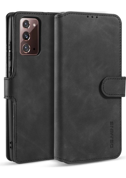Samsung Galaxy NOTE20 4g/5g-Black Için Vintage Pu Deri Cüzdan Stand Kılıfı (Yurt Dışından)