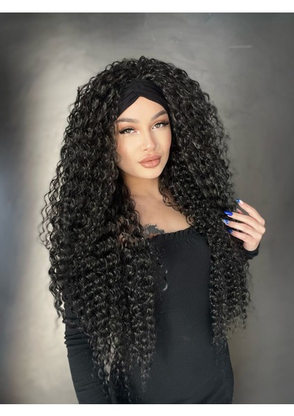 Siyah Bandanalı Afro Peruk.ön Kısımda Bandanası Vardır modelleri