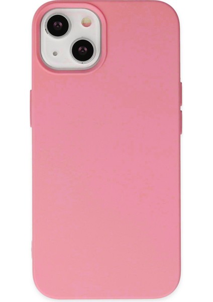 Caseworld Apple iPhone 15 Plus Kapak Içi Kadife Lansman Silikon Kılıf - Pembe