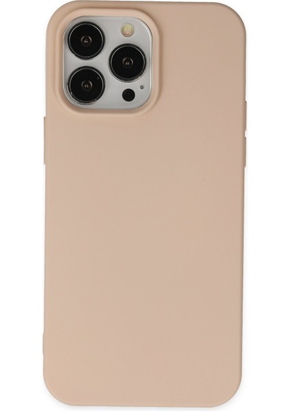Caseworld Apple iPhone 15 Pro Kapak Içi Kadife Lansman Silikon Kılıf - Pudra