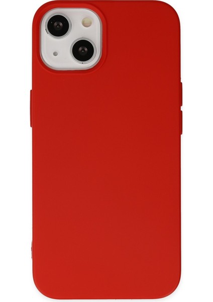 Caseworld Apple iPhone 15 Plus Kapak Içi Kadife Lansman Silikon Kılıf - Kırmızı