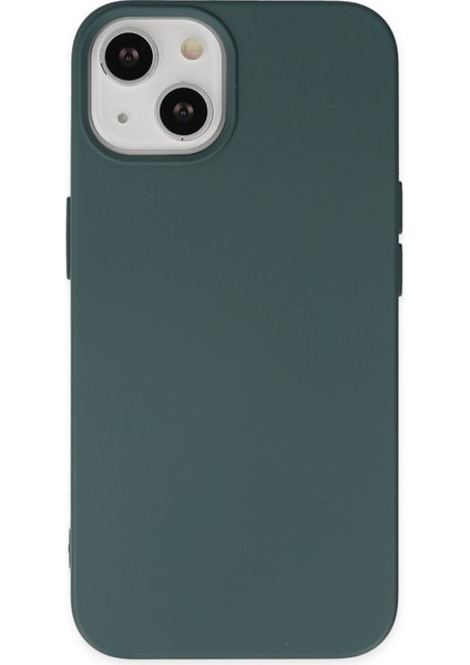 Apple iPhone 15 Plus ile Uyumlu Içi Kadife Lansman Silikon Kılıf - Yeşil