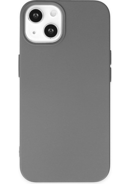 Apple iPhone15 Plus Içi Kadife Lansman Silikon Kılıf - Gri