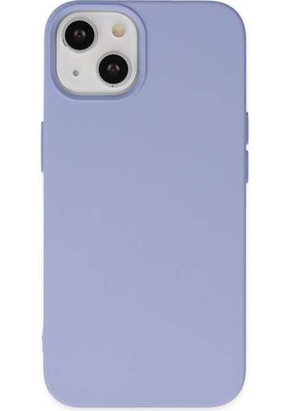 Apple iPhone 15 Plus ile Uyumlu Içi Kadife Lansman Silikon Kılıf - Lila